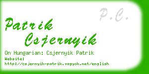 patrik csjernyik business card